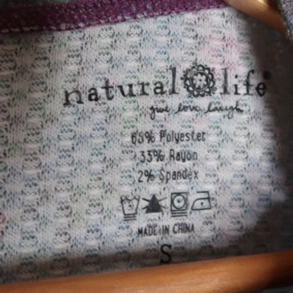 Natural Life Reagan Floral Waffle Knit Snap Henley Thermal Top Women's Small EUC - Picture 4 of 7